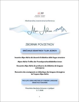 Naslovnica zbornika povzetkov prispevkov konference Srečanje didaktikov tujih jezikov (Mednarodna znanstvena konferenca Alpe-Adria)