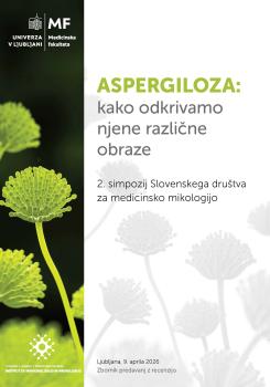 Aspergiloza: kako odkrivamo njene različne obraze; naslovnica zbornika 2. simpozija Slovenskega društva za medicinsko mikologijo